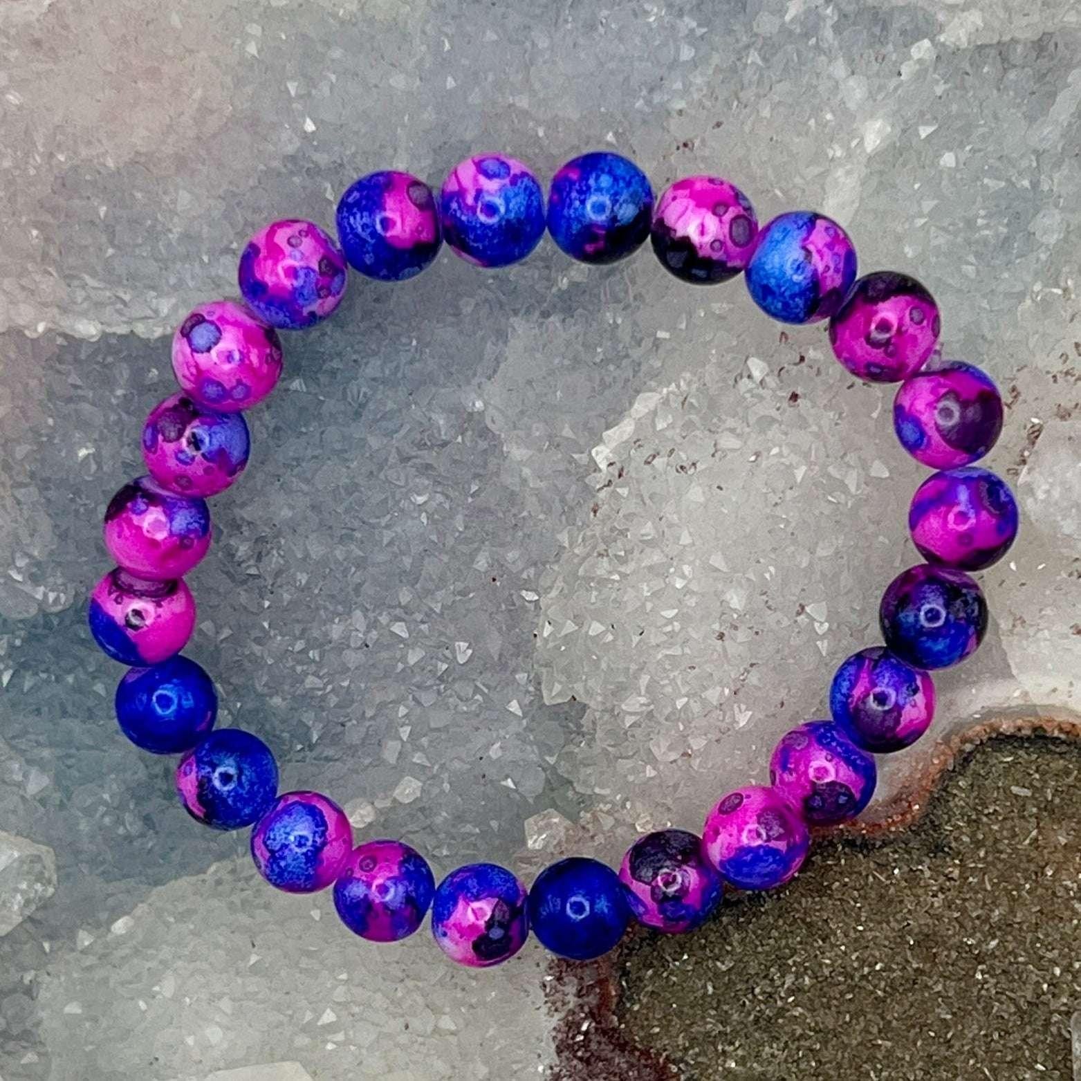 Dragon Vein Agate Crystal Bracelet Beaded Root Chakra