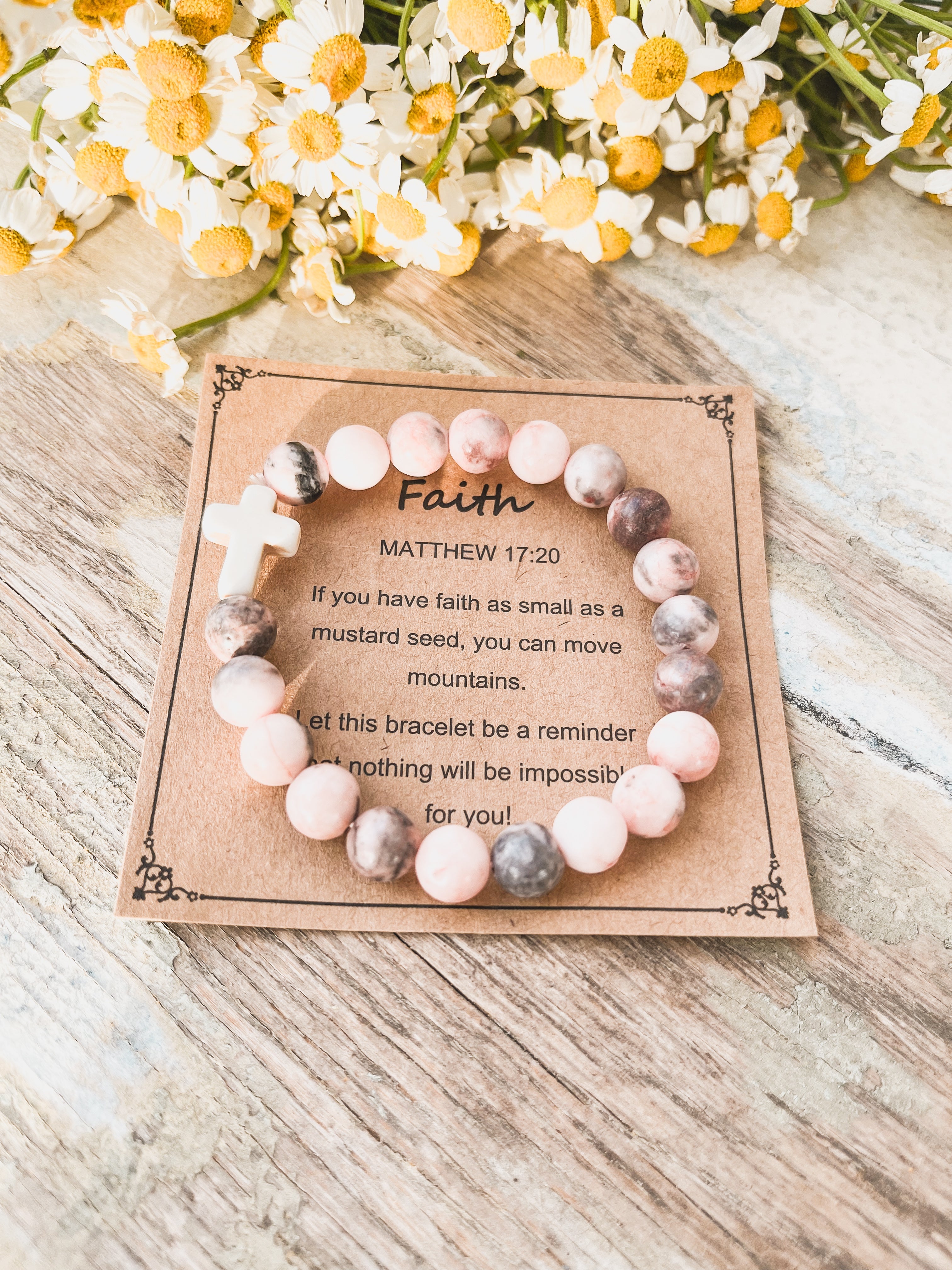 Beautiful Cross Stone Stacking Bracelet