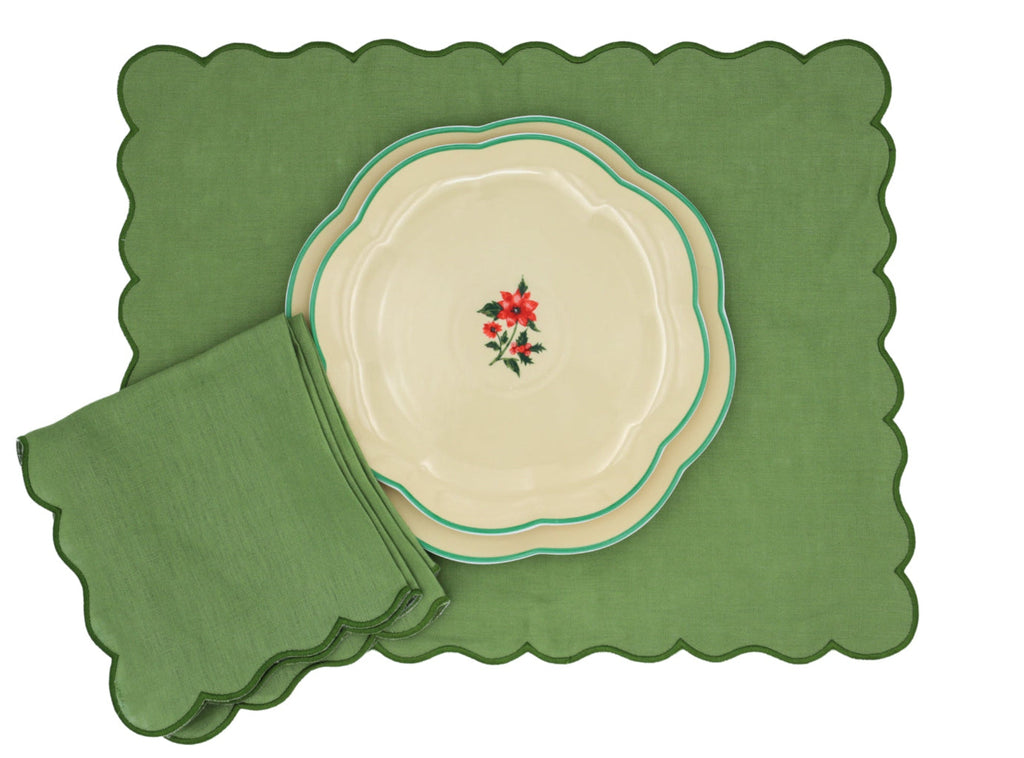 Fabled Flora Scalloped Dinner Plate - Case of 12 Plates (+3 Bonus Plates)