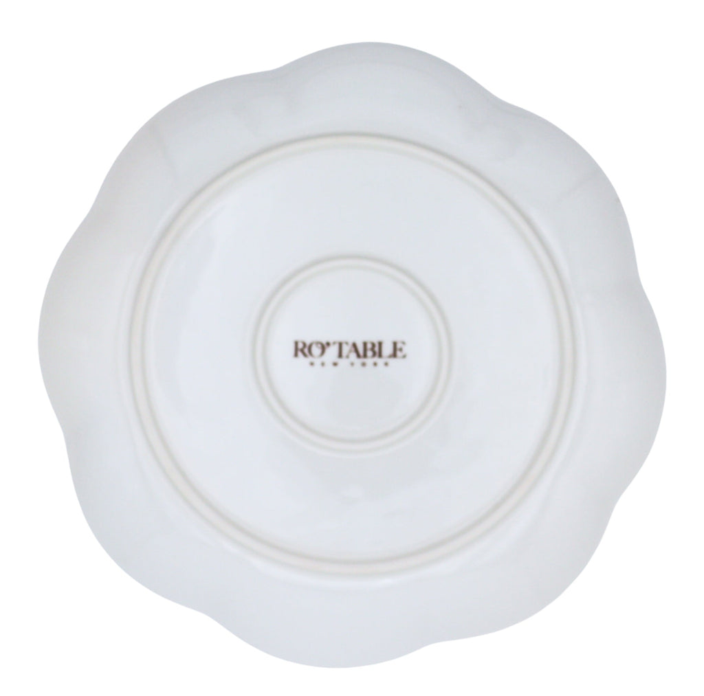Fabled Flora Scalloped Dinner Plate - Case of 12 Plates (+3 Bonus Plates)