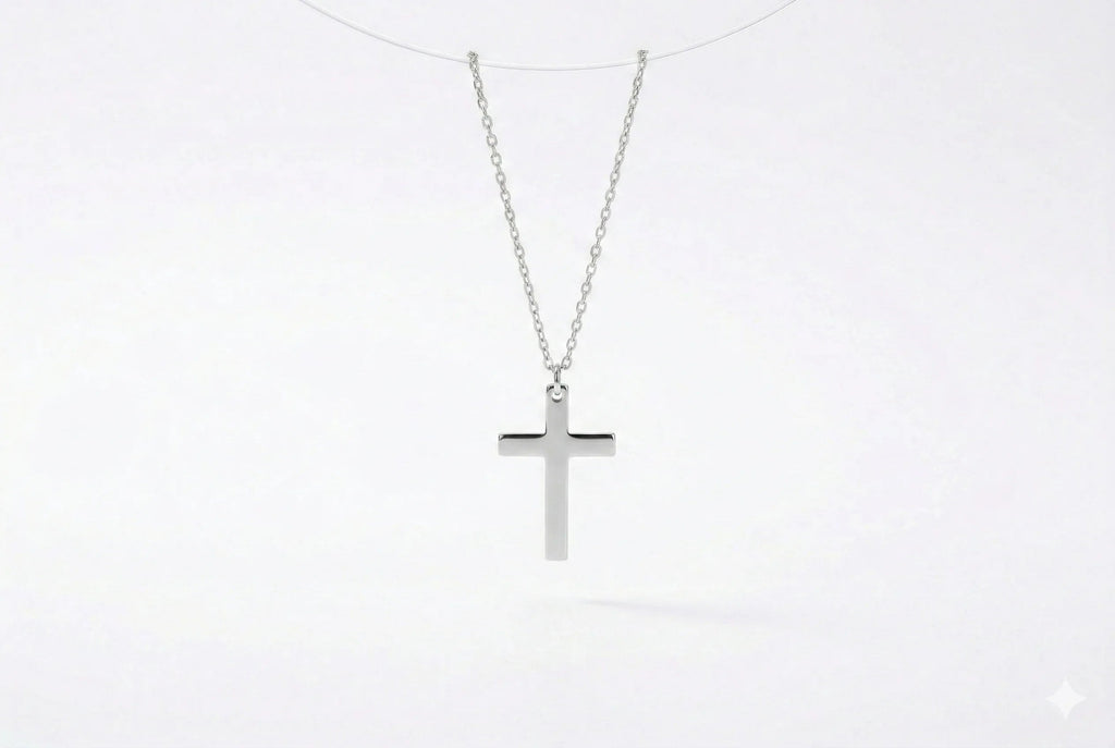 Radiant Faith Cross Necklace in Silver, Gold and Rose