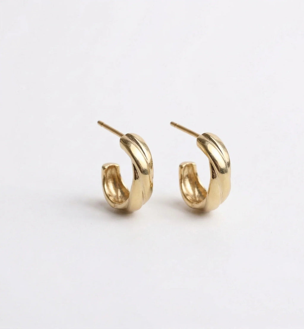 Twisted Silver Hoop Earrings - Dainty Handmade Jewelry