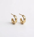 Twisted Silver Hoop Earrings - Dainty Handmade Jewelry