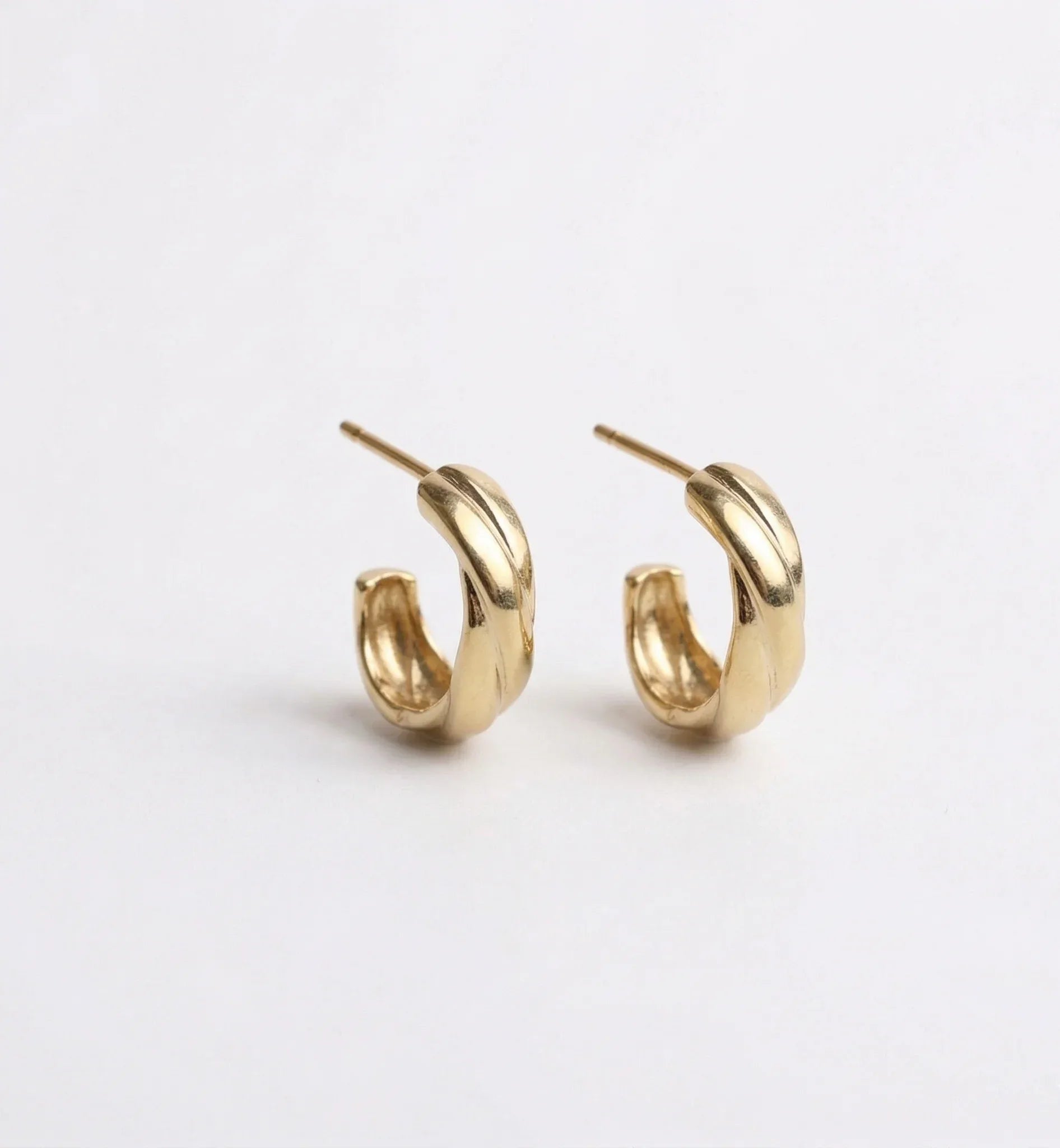 Twisted Silver Hoop Earrings - Dainty Handmade Jewelry