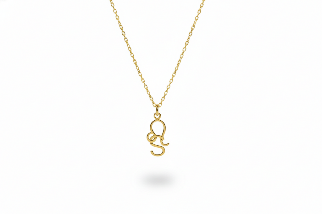 Zodiac Sign and Initial Necklace by SilverGoldandRose