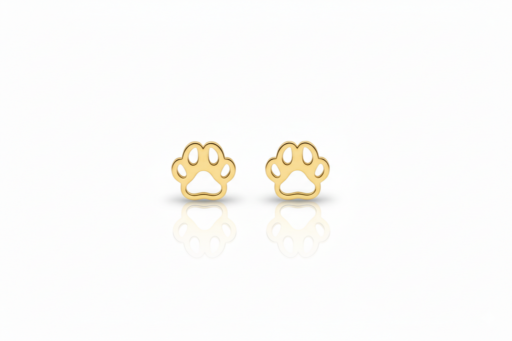 Pawfect Paws Sterling Silver Paw Print Stud Earrings - Celebrate Your Love for Pets