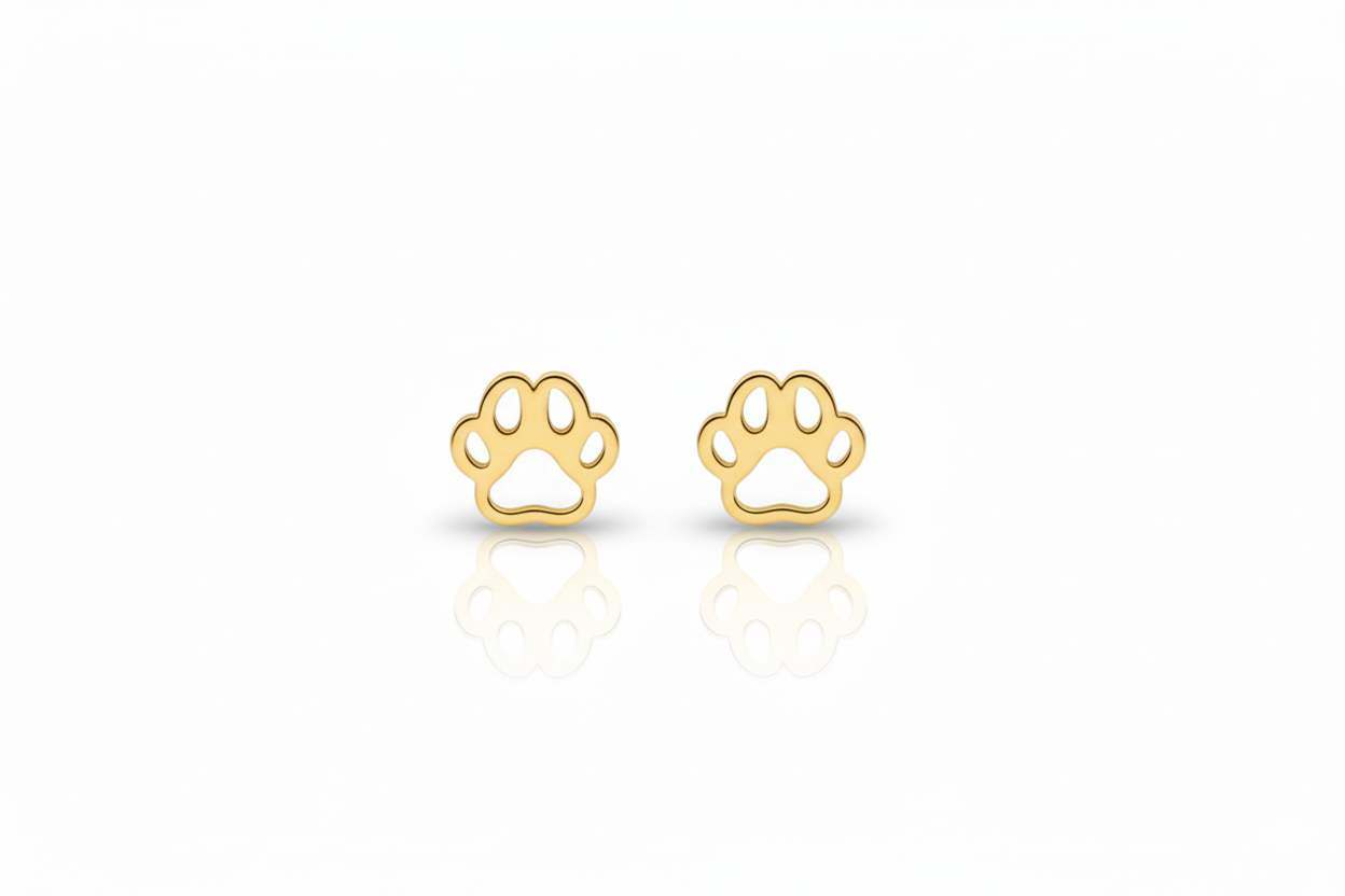 Pawfect Paws Sterling Silver Paw Print Stud Earrings - Celebrate Your Love for Pets