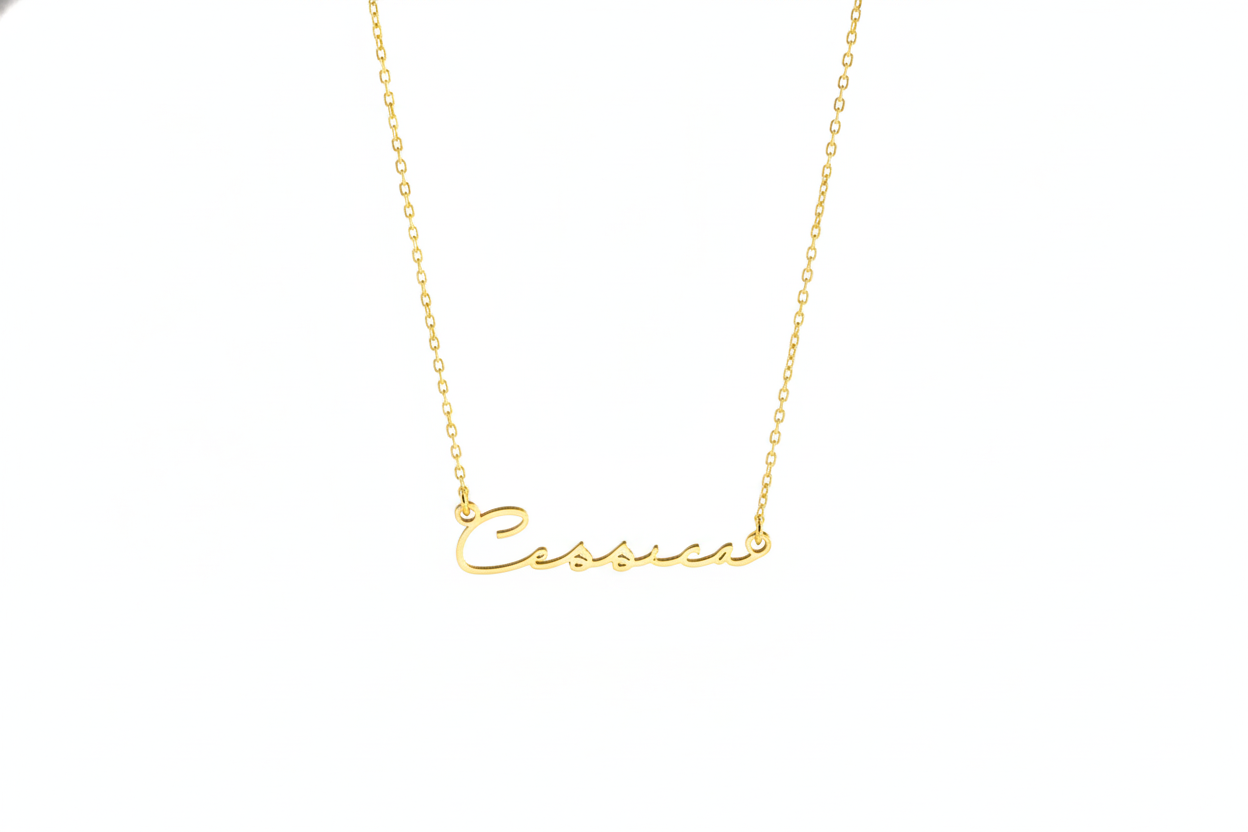 Solid Gold Personalized Name Necklace