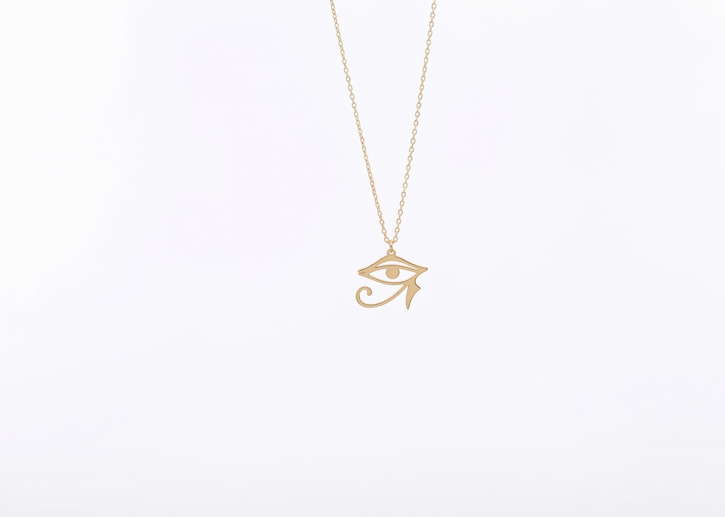 Horus Jewelry Gold Eye of Ra Pendant Necklace