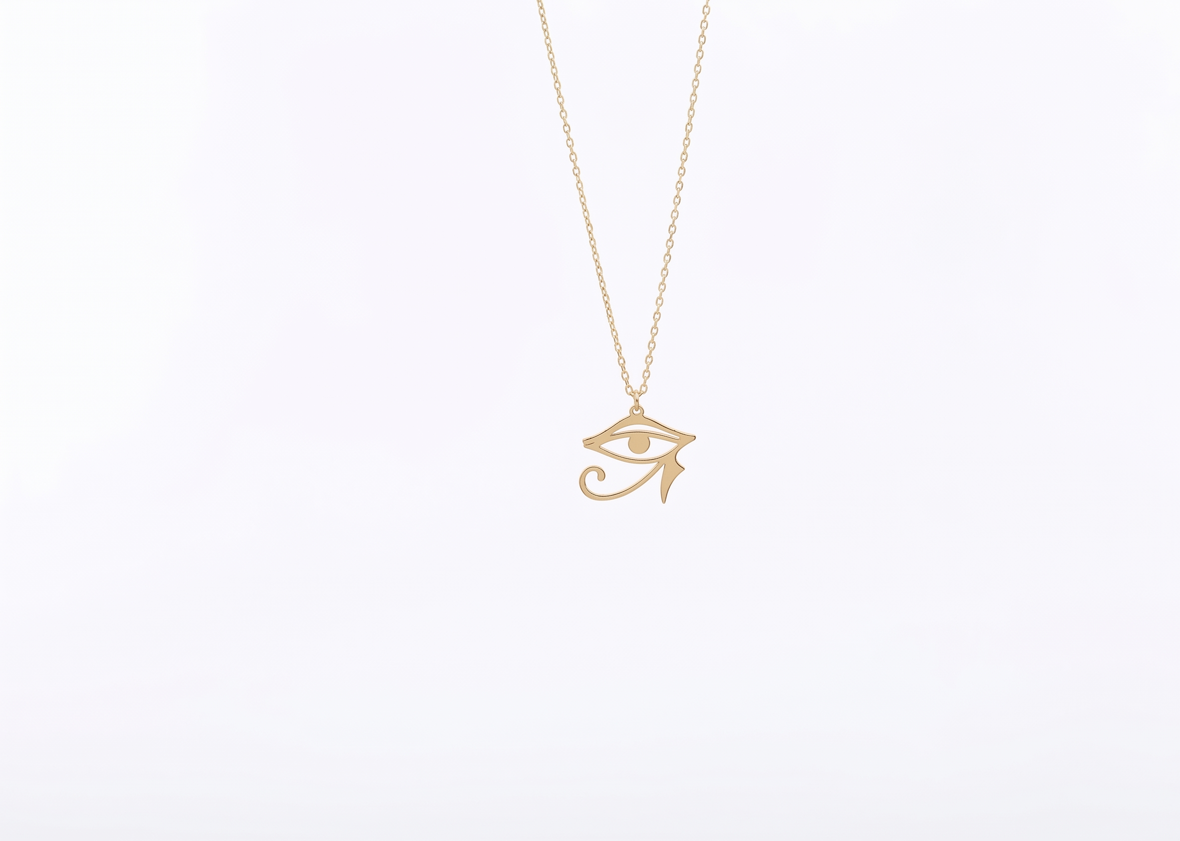 Horus Jewelry Gold Eye of Ra Pendant Necklace