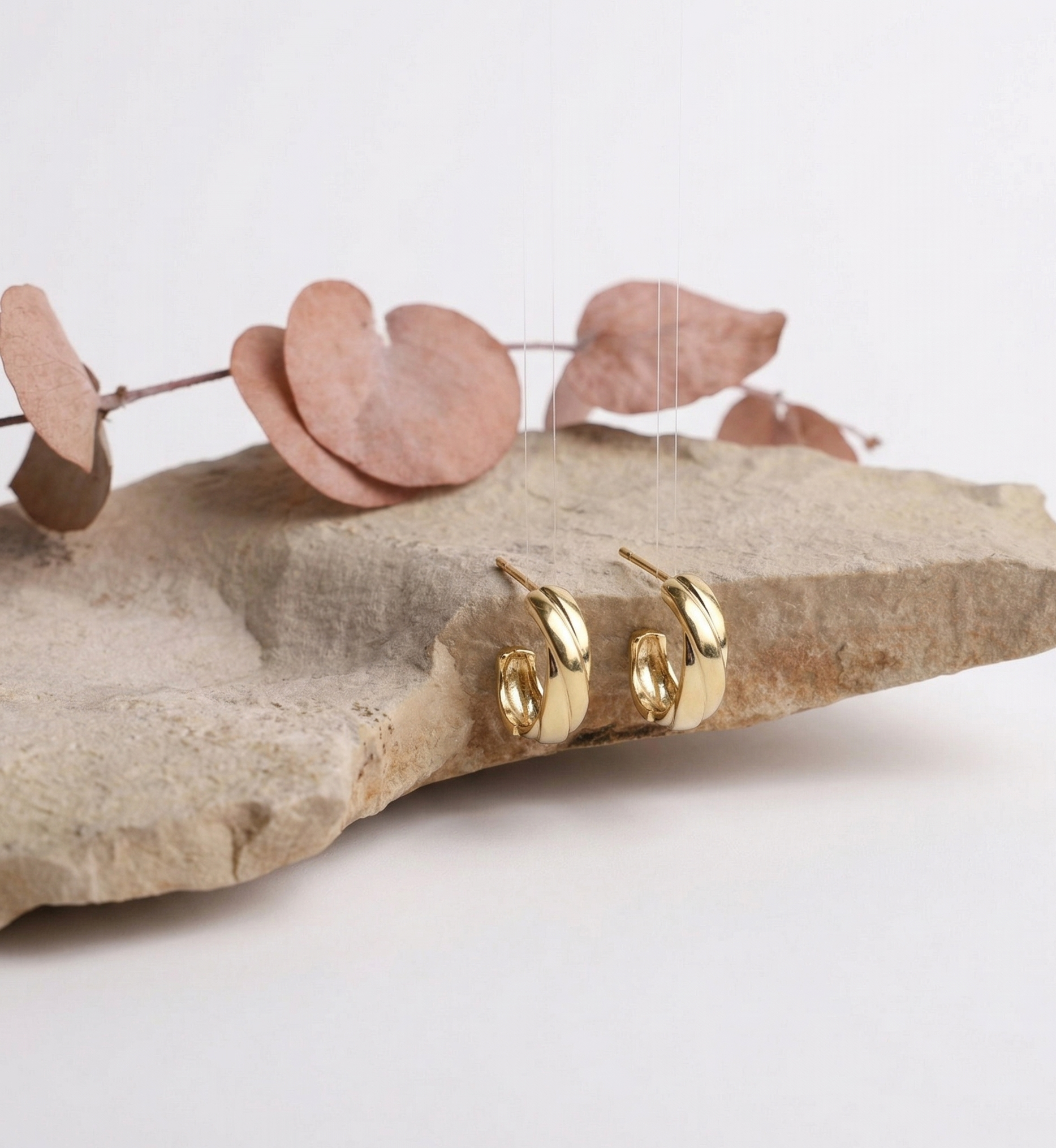 Twisted Silver Hoop Earrings - Dainty Handmade Jewelry
