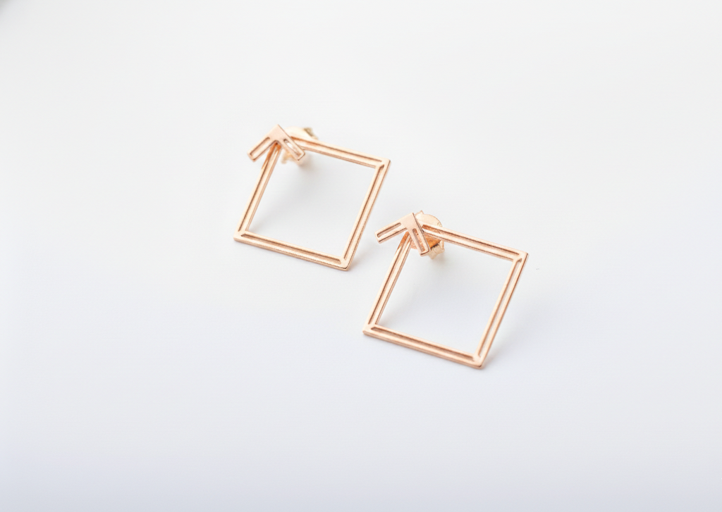 Square Ear Jacket Earrings