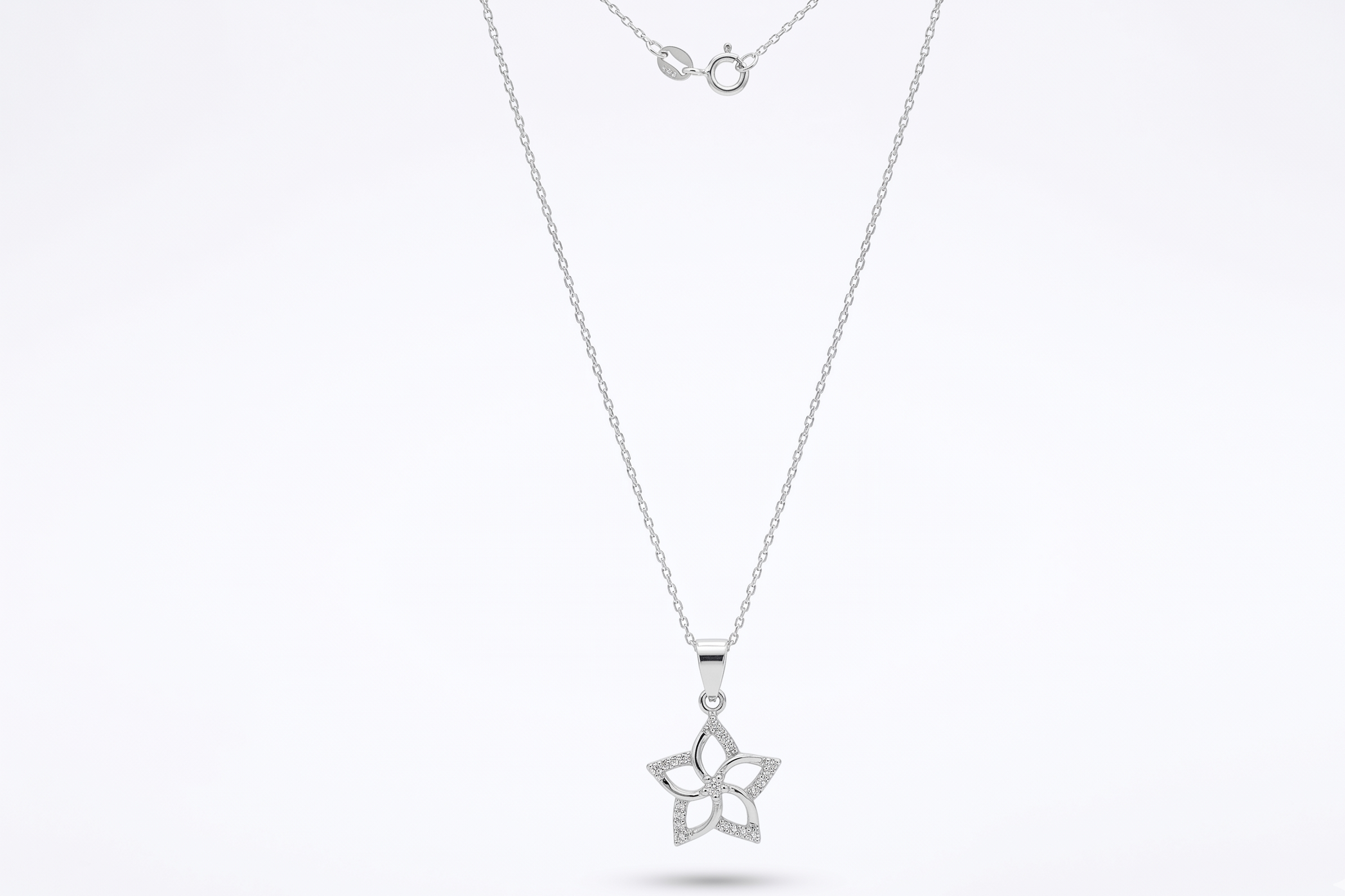Aphrodite Dainty CZ Diamond Venus Flower Necklace | Symbol of Love & Beauty | Protection Pendant
