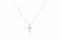 CZ Diamond Cross Necklace in 925 Sterling Silver
