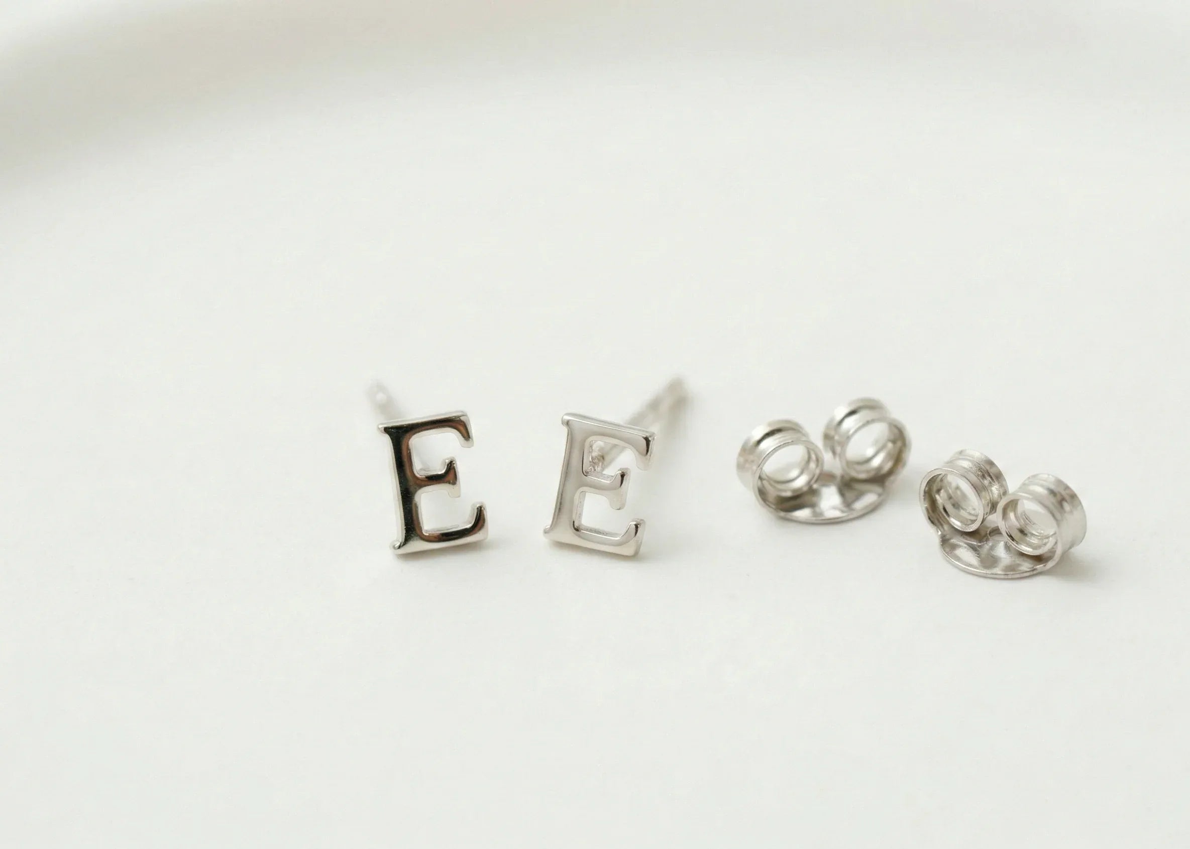 Personalized Silver and Gold Initial Stud Earrings