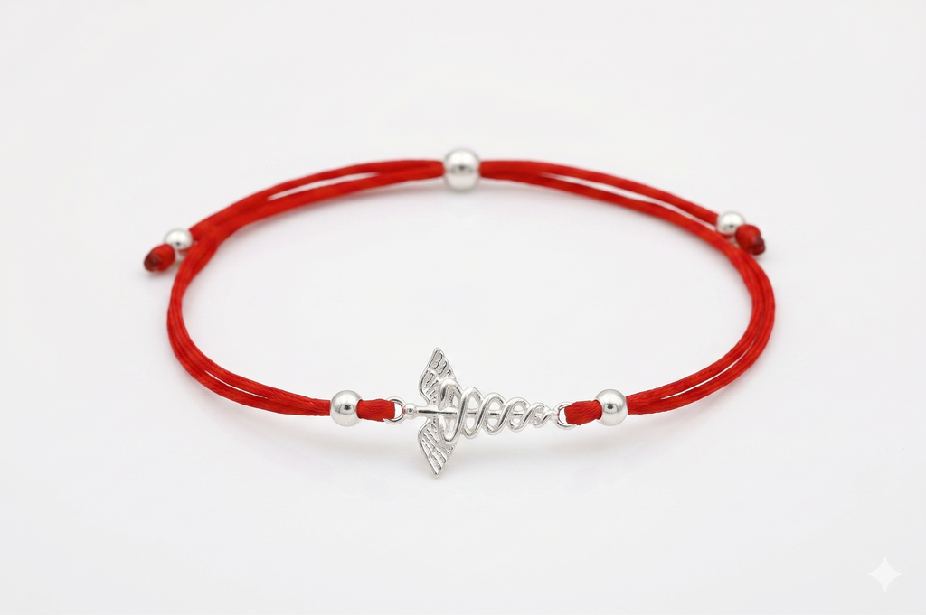 Nurse's Pride Sterling Silver Caduceus Bracelet - A Tribute to Compassionate Care