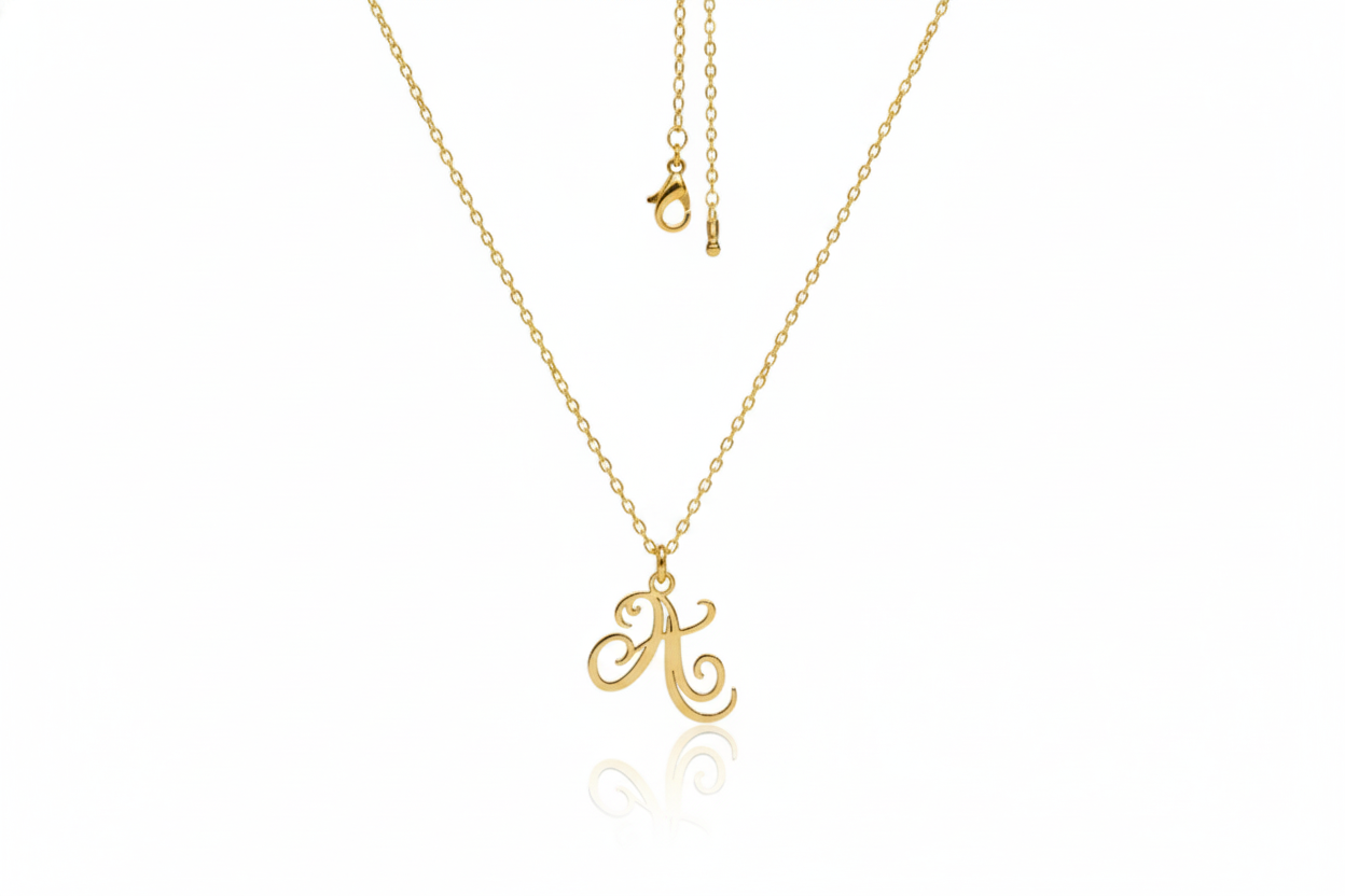 Dainty Initial Necklace by SilverGoldandRose