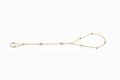 Glamour Gold Beaded Hand Chain Bracelet with Dazzling CZ Stone