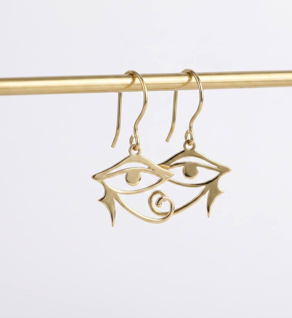 Ra Jewelry Eye of Ra Dangle Earrings - Unique Egyptian-Inspired Design for a Bold Statement