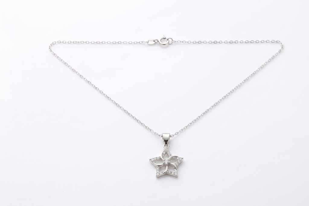 Aphrodite Dainty CZ Diamond Venus Flower Necklace | Symbol of Love & Beauty | Protection Pendant