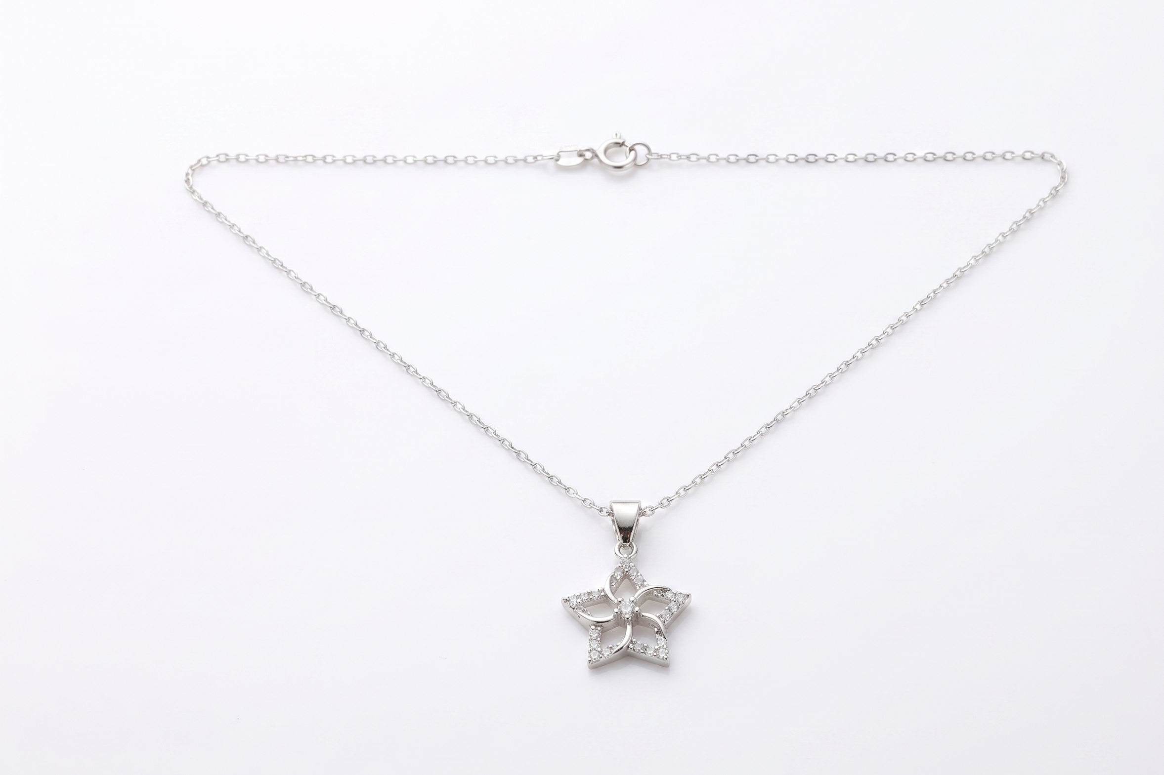 Aphrodite Dainty CZ Diamond Venus Flower Necklace | Symbol of Love & Beauty | Protection Pendant