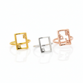 Personalized Unique Design Silver Initial Ring
