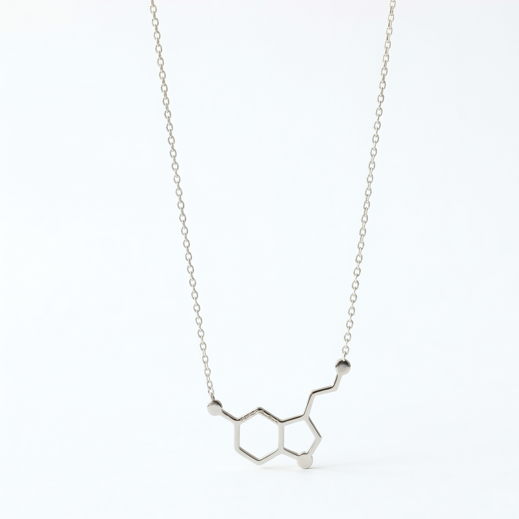 Dopamine Jewelry | Dopamine Molecule Necklace | 925 Sterling Silver | Inspiring Chemistry Gift for Happiness Lovers