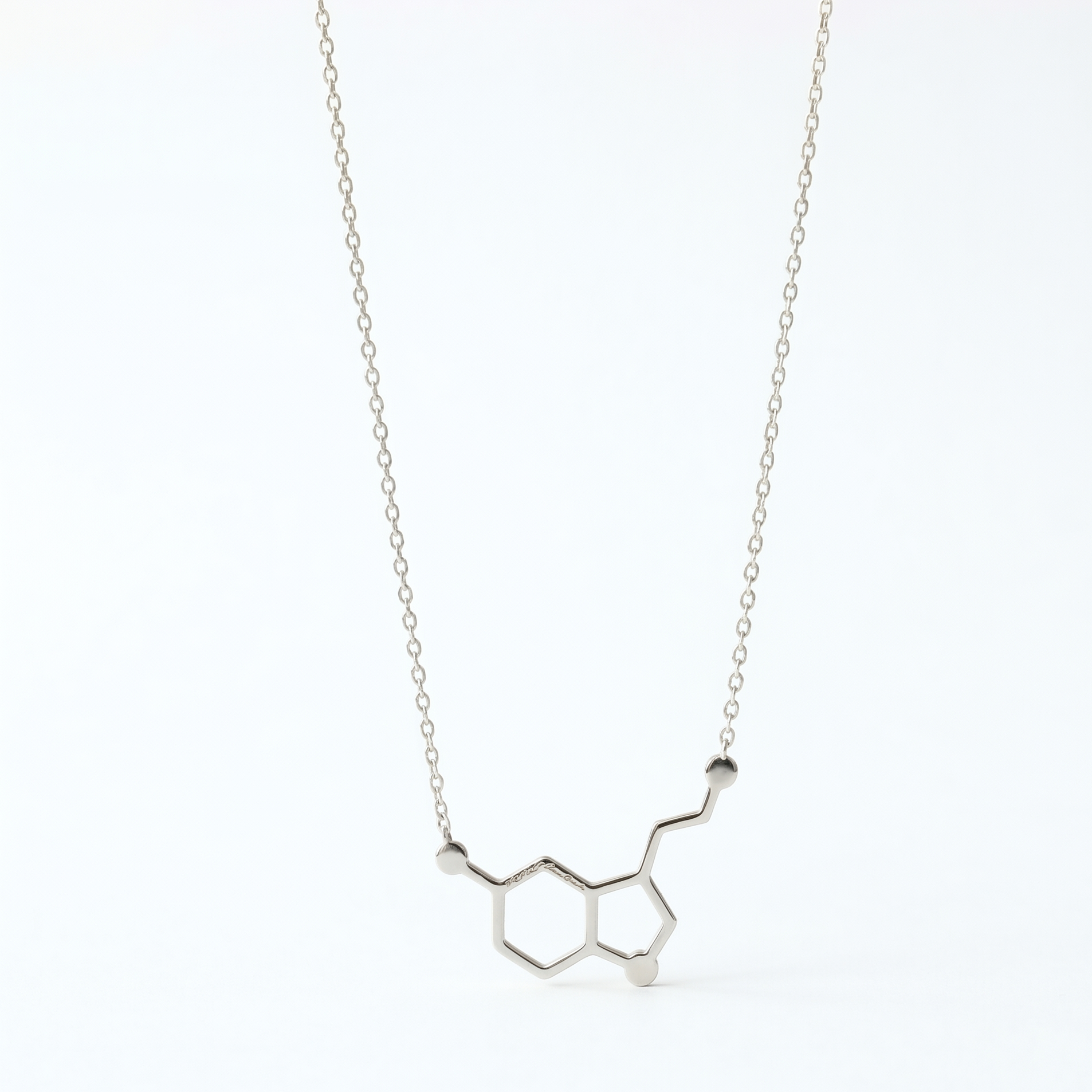 Dopamine Jewelry | Dopamine Molecule Necklace | 925 Sterling Silver | Inspiring Chemistry Gift for Happiness Lovers