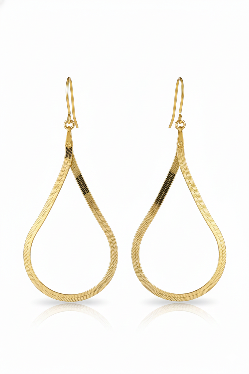 925 Sterling Silver Dainty Herringbone Chain Earrings
