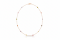Dainty Rainbow Crystal Gemstone Necklace in 925 Sterling Silver, Gold, and Rose