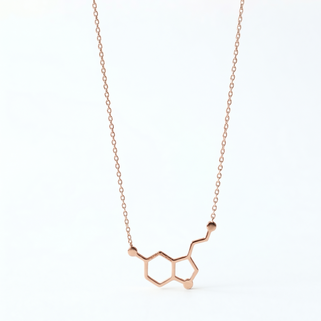 Dopamine Jewelry | Dopamine Molecule Necklace | 925 Sterling Silver | Inspiring Chemistry Gift for Happiness Lovers