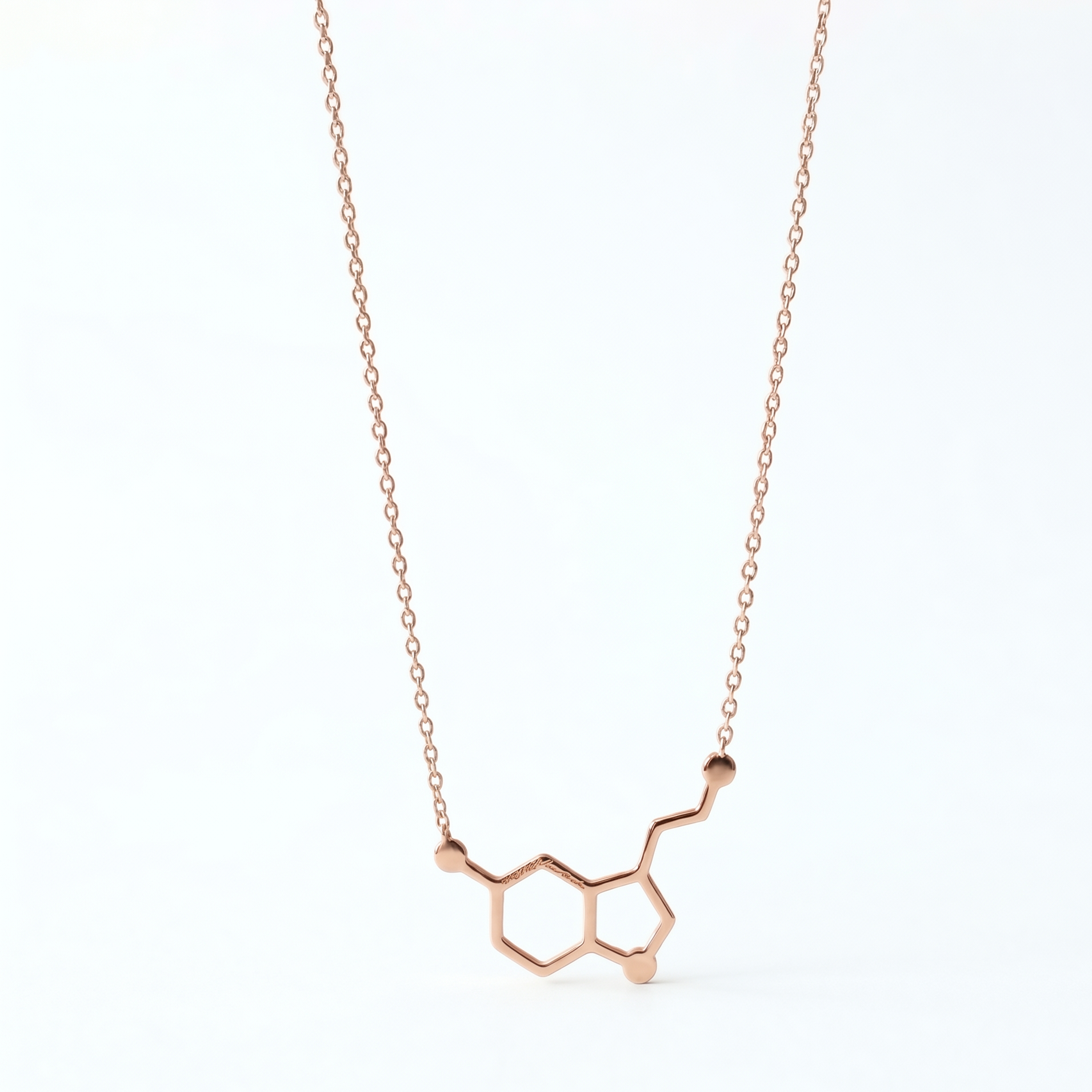 Dopamine Jewelry | Dopamine Molecule Necklace | 925 Sterling Silver | Inspiring Chemistry Gift for Happiness Lovers