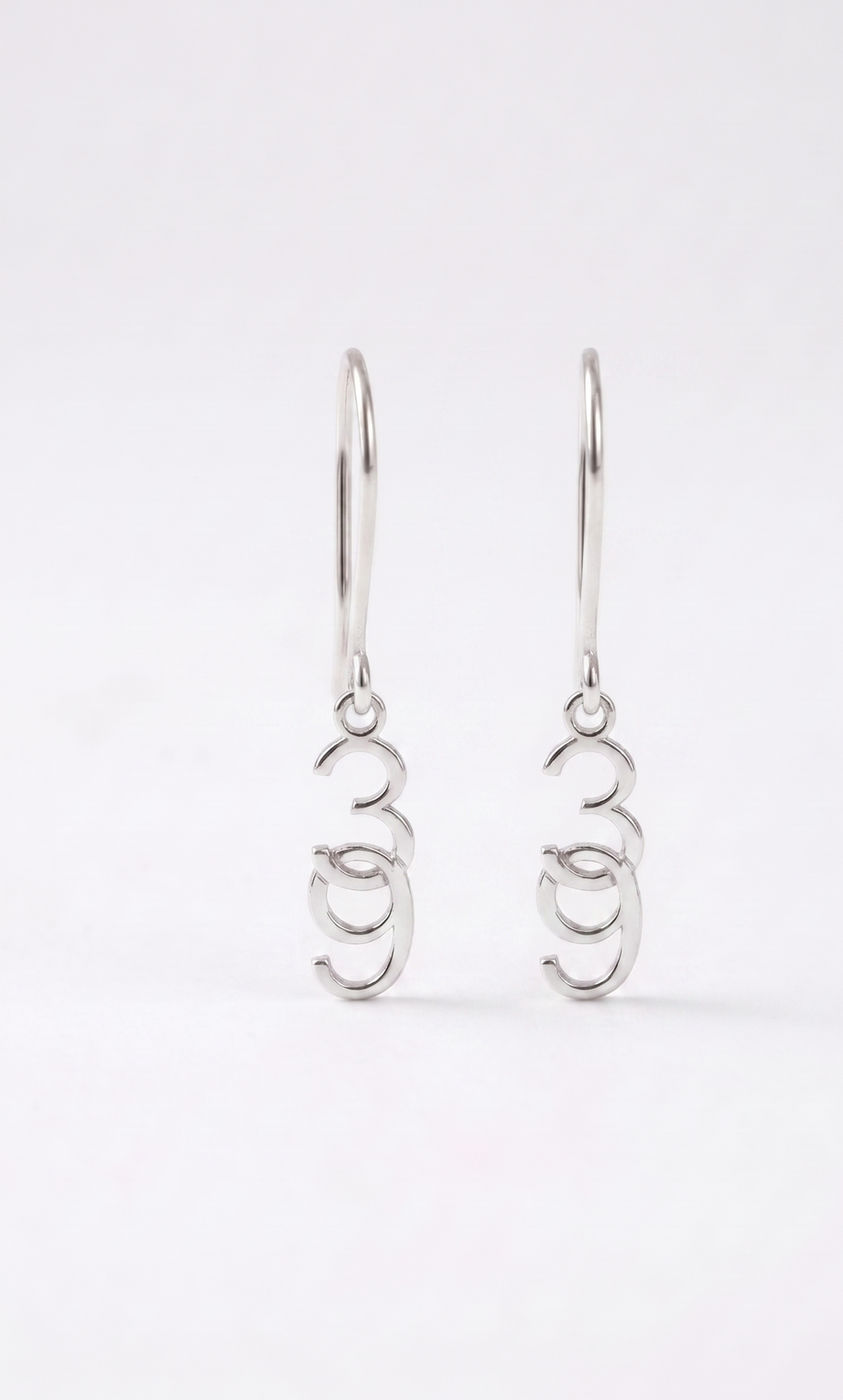 Lucky Charm Jewelry Sterling Silver Number Drop Earrings