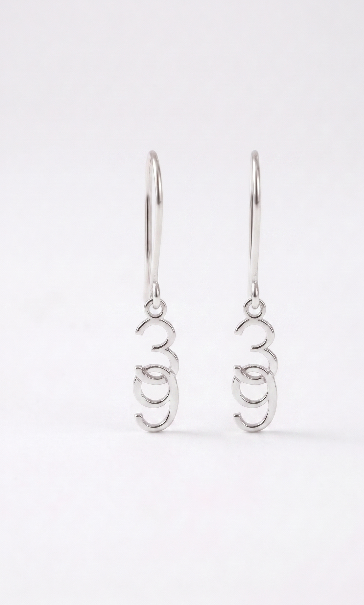 Lucky Charm Jewelry Sterling Silver Number Drop Earrings