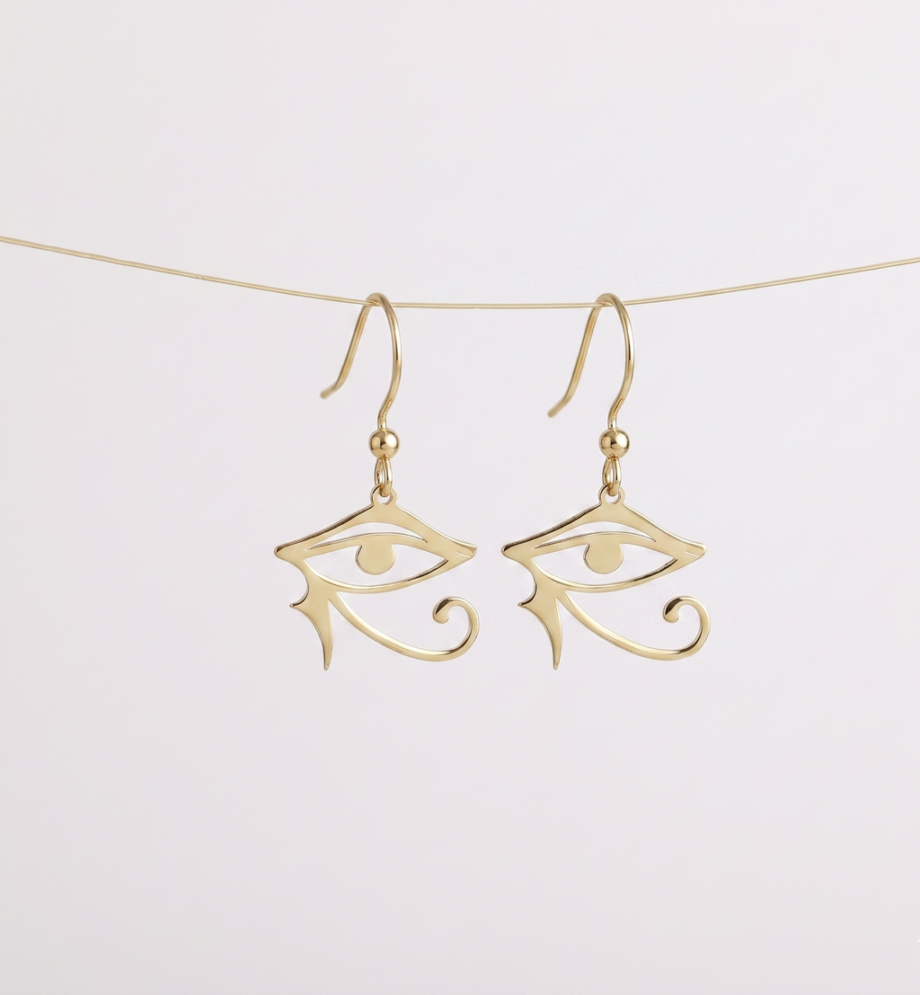 Ra Jewelry Eye of Ra Dangle Earrings - Unique Egyptian-Inspired Design for a Bold Statement