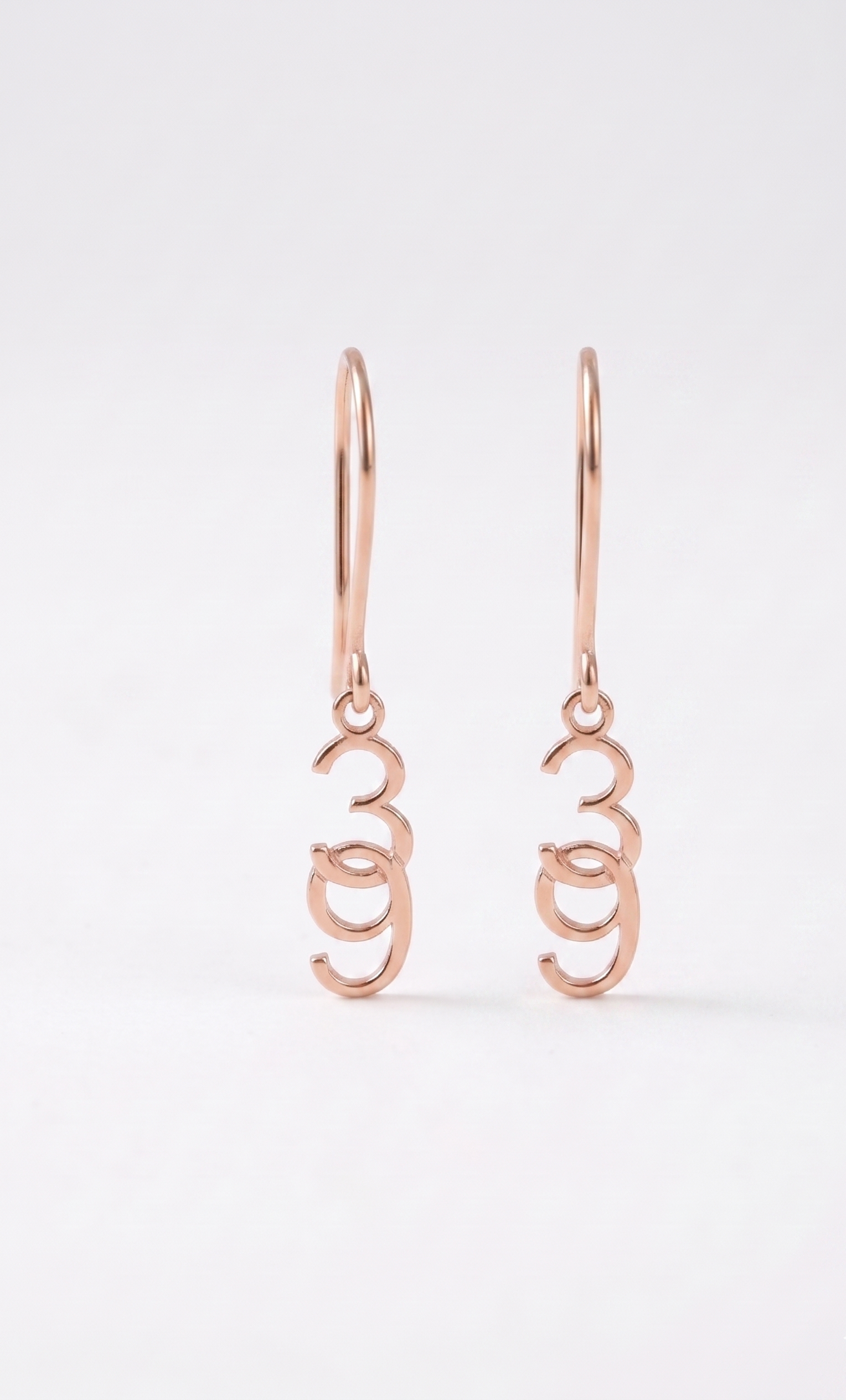 Lucky Charm Jewelry Sterling Silver Number Drop Earrings