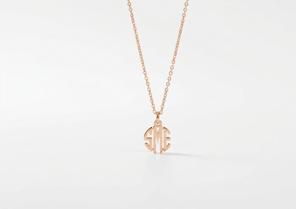 Personalized Dainty Silver Monogram Necklace