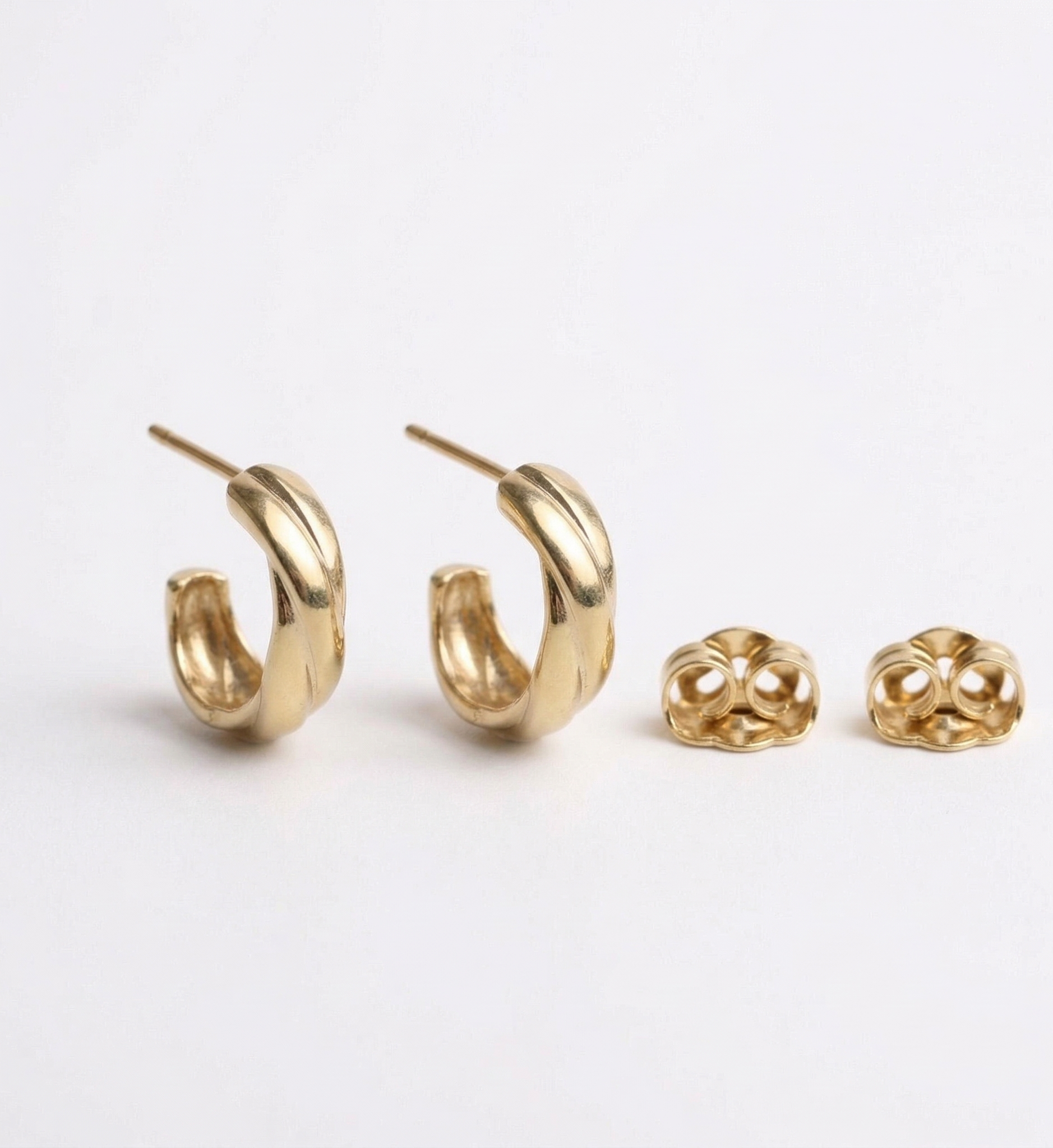 Twisted Silver Hoop Earrings - Dainty Handmade Jewelry