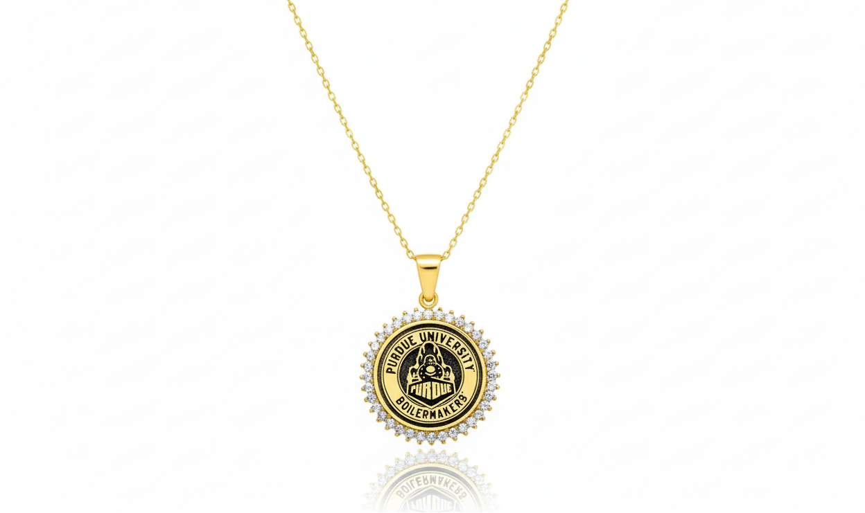 Personalized Graduation Medallion Necklace in Sterling Silver