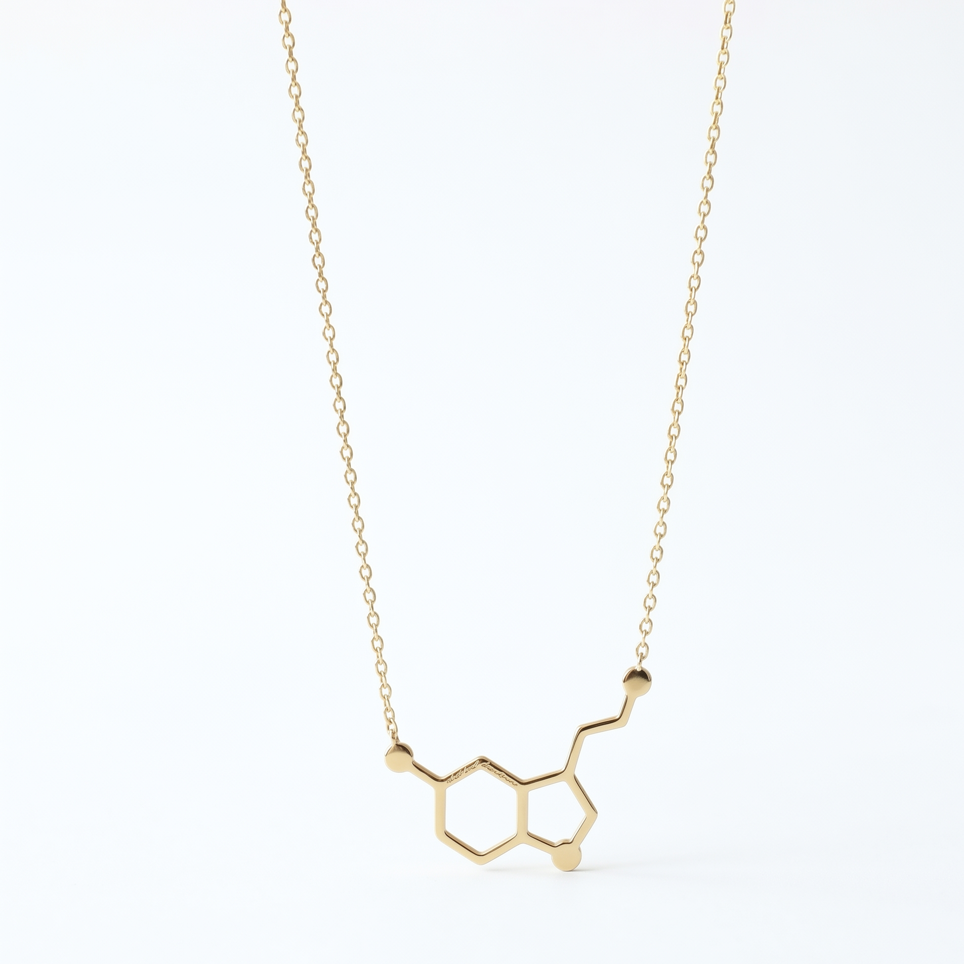 Dopamine Jewelry | Dopamine Molecule Necklace | 925 Sterling Silver | Inspiring Chemistry Gift for Happiness Lovers