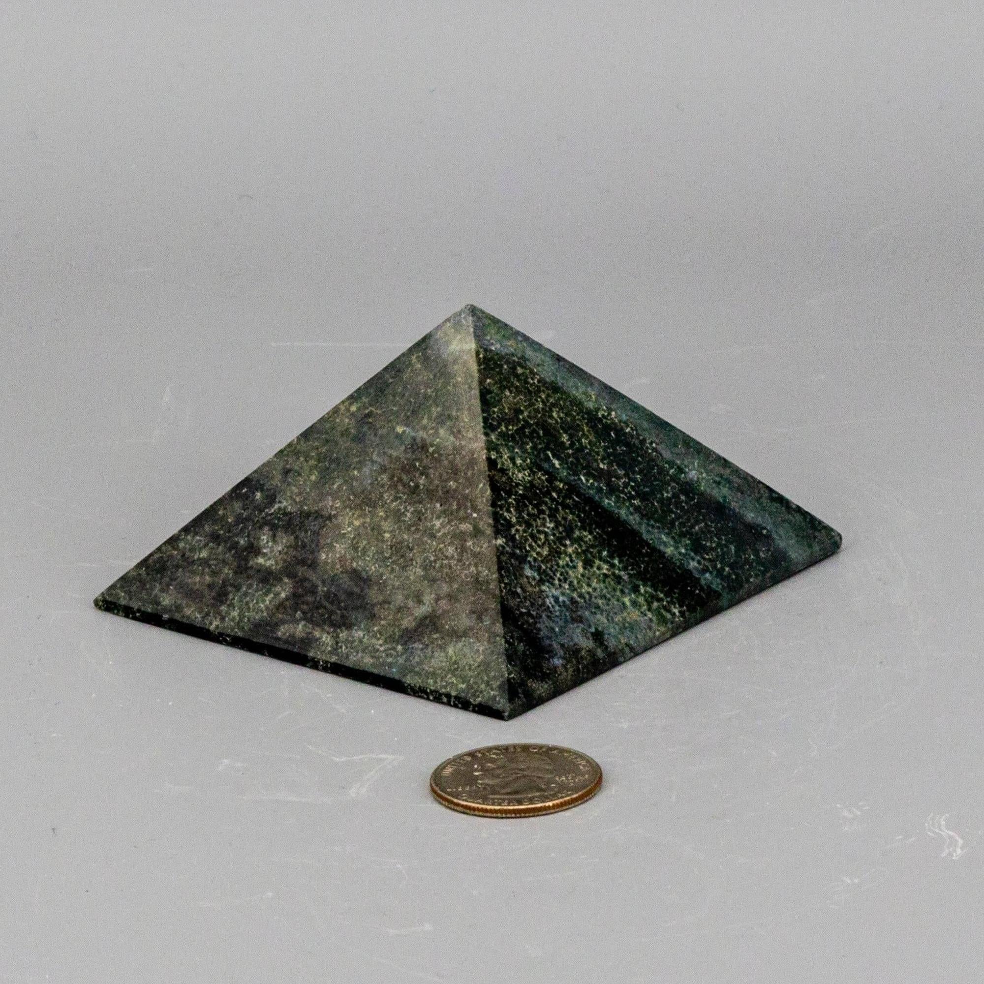Green Jasper Crystal Pyramid Polished Heart Chakra