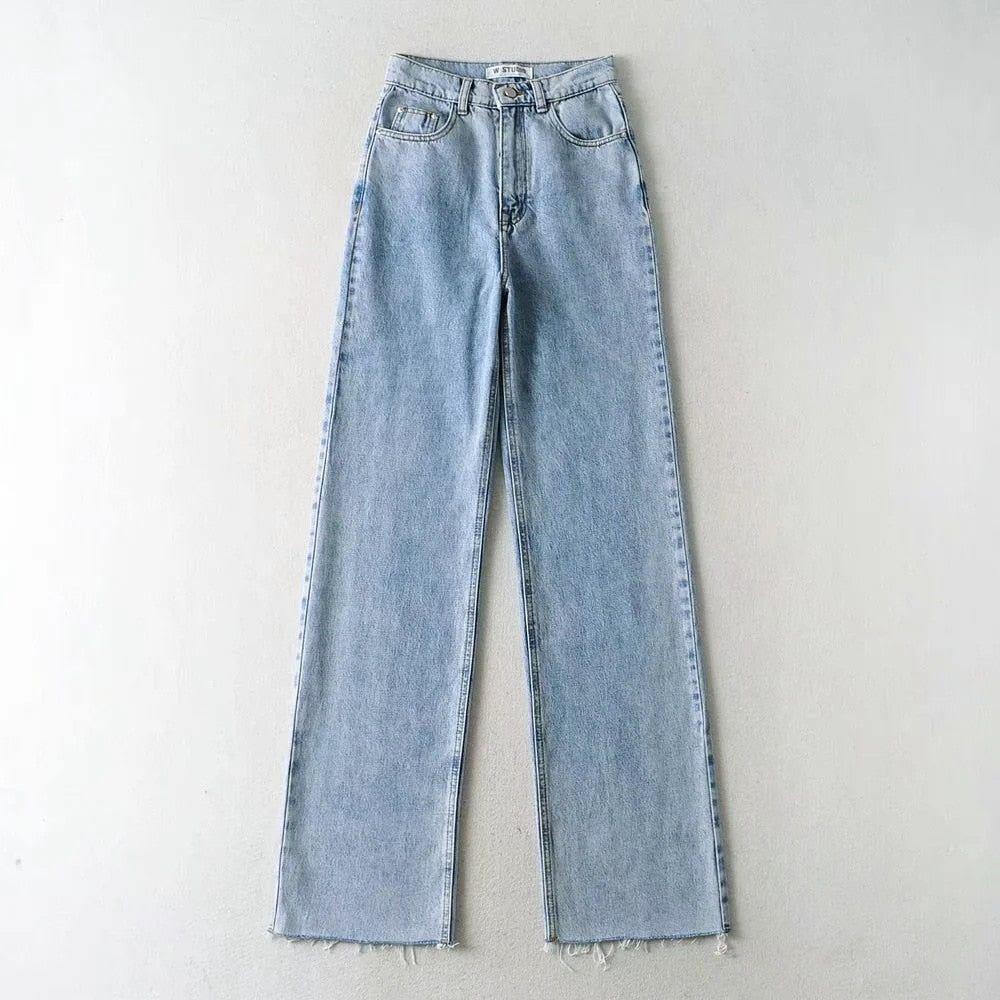 Harbor Light Blue High-Waist Jeans