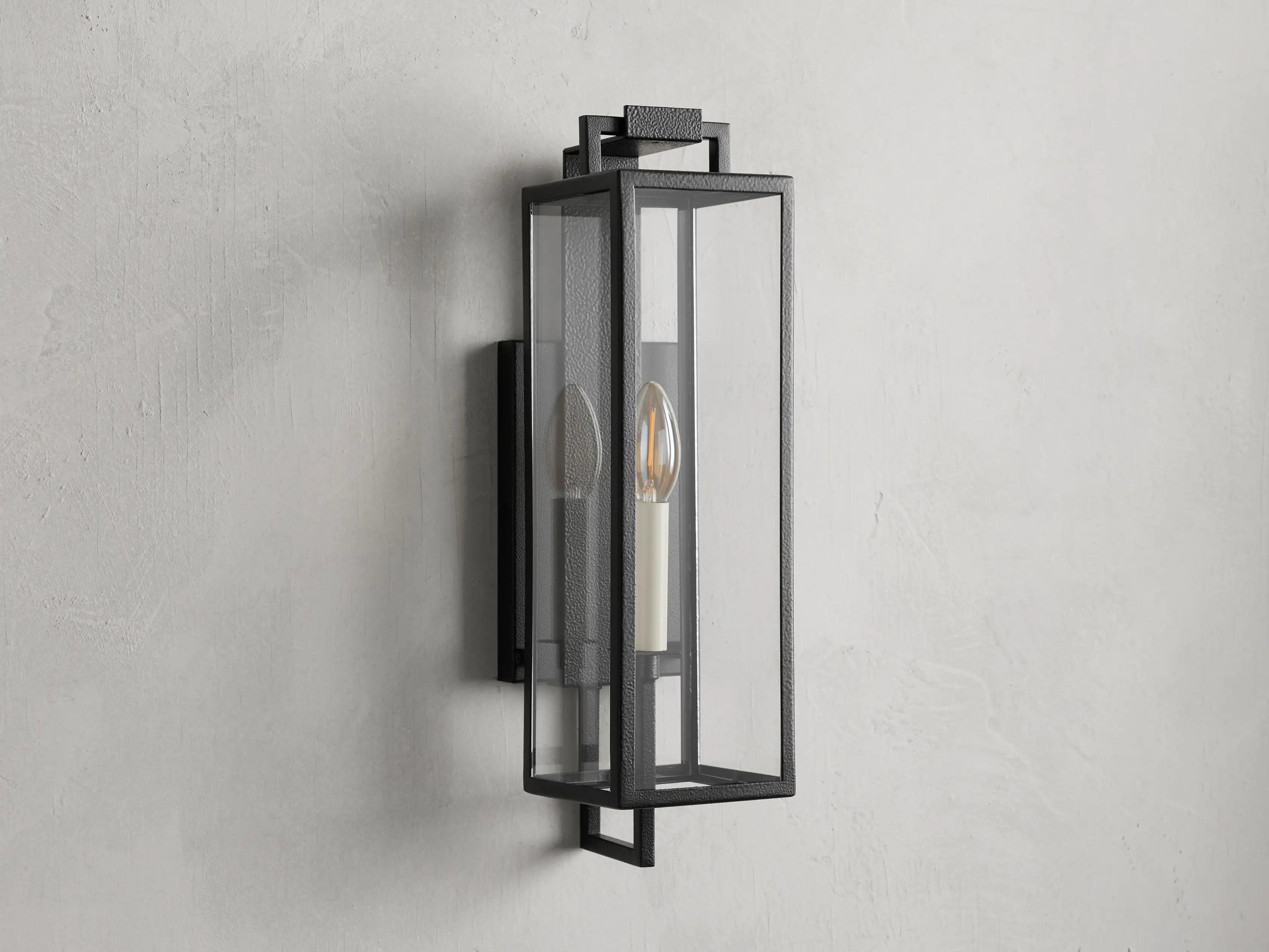 Outdoor Iron Wall Lantern 16.5" E12 Porch Patio Light Fixture