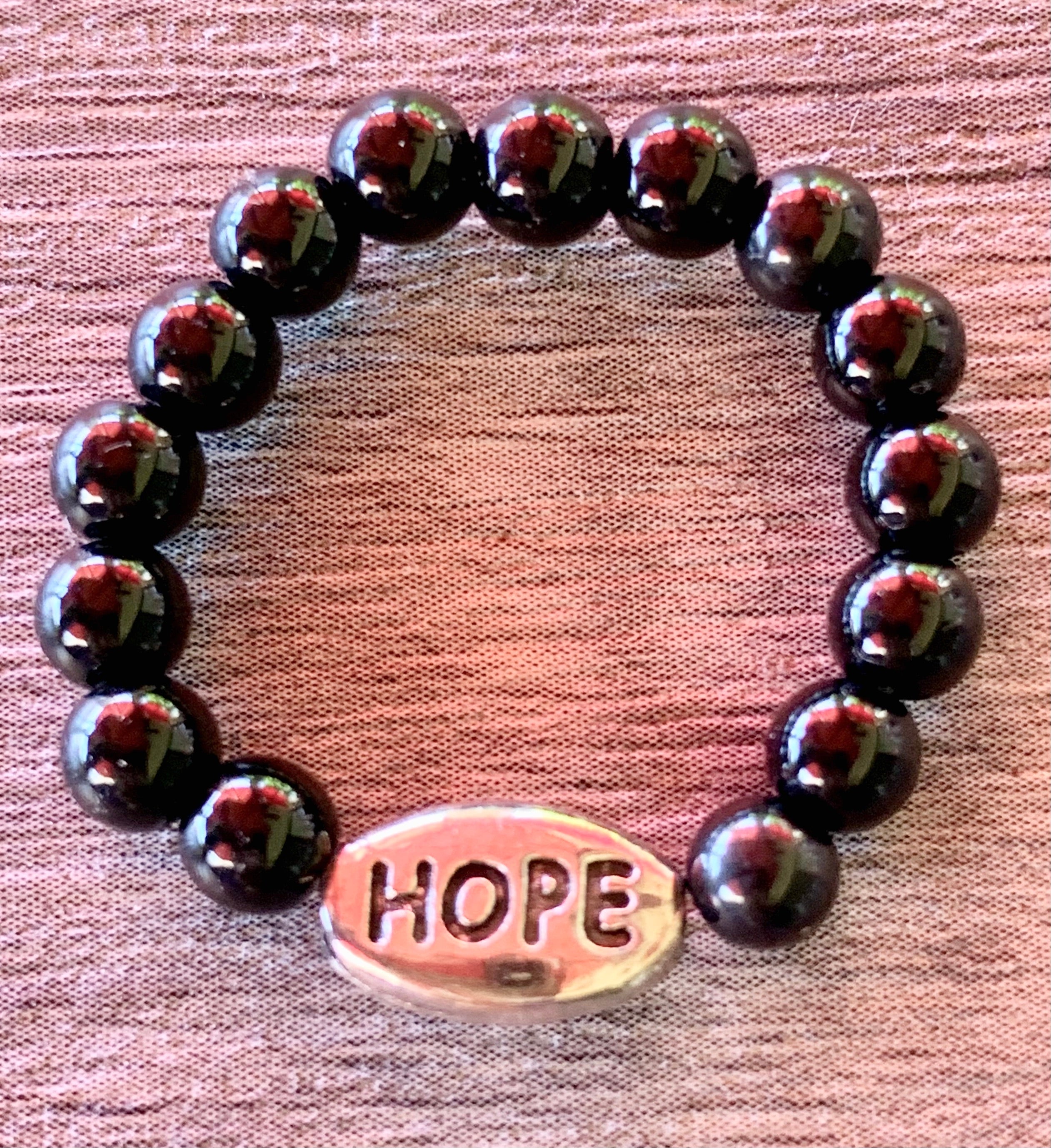 Hope Handmade Expandable Rings in Tourmaline, Obsidian, Cats Eye, and Wood