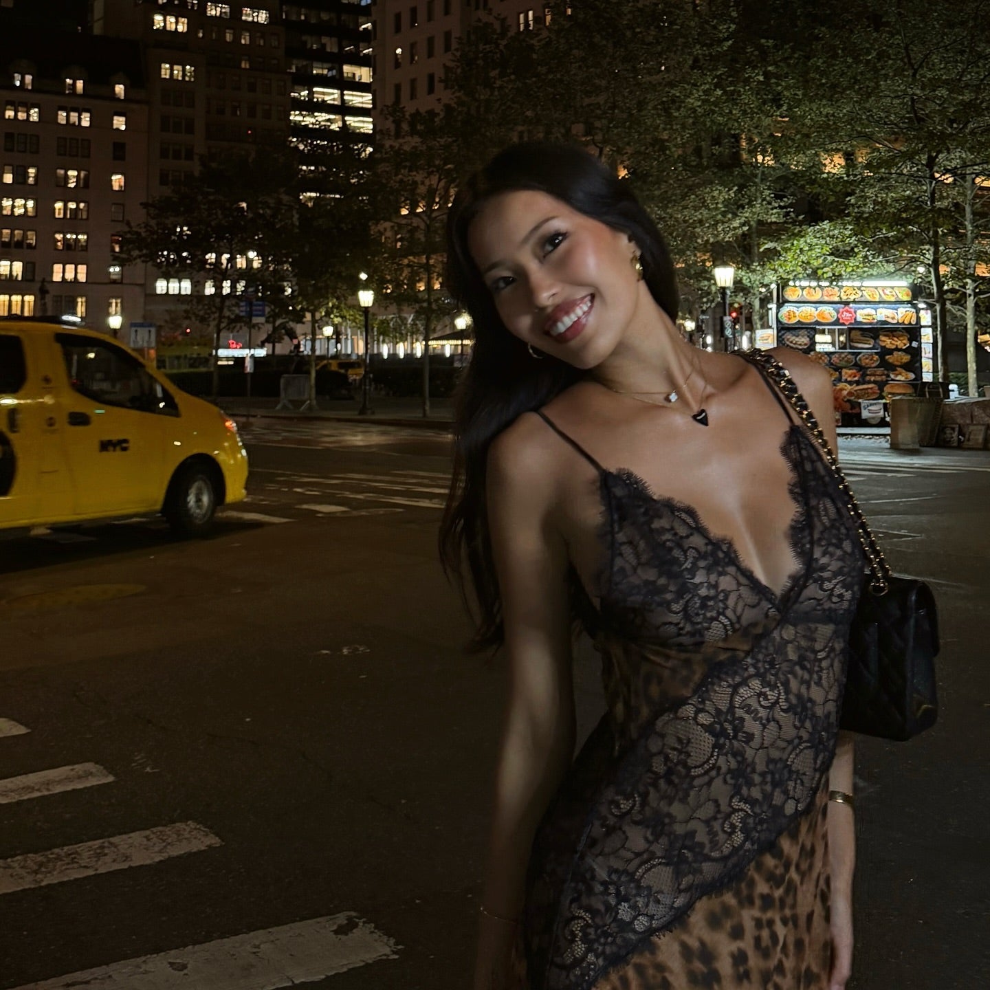 Hour To Shine Leopard Lace Panel Maxi Dress