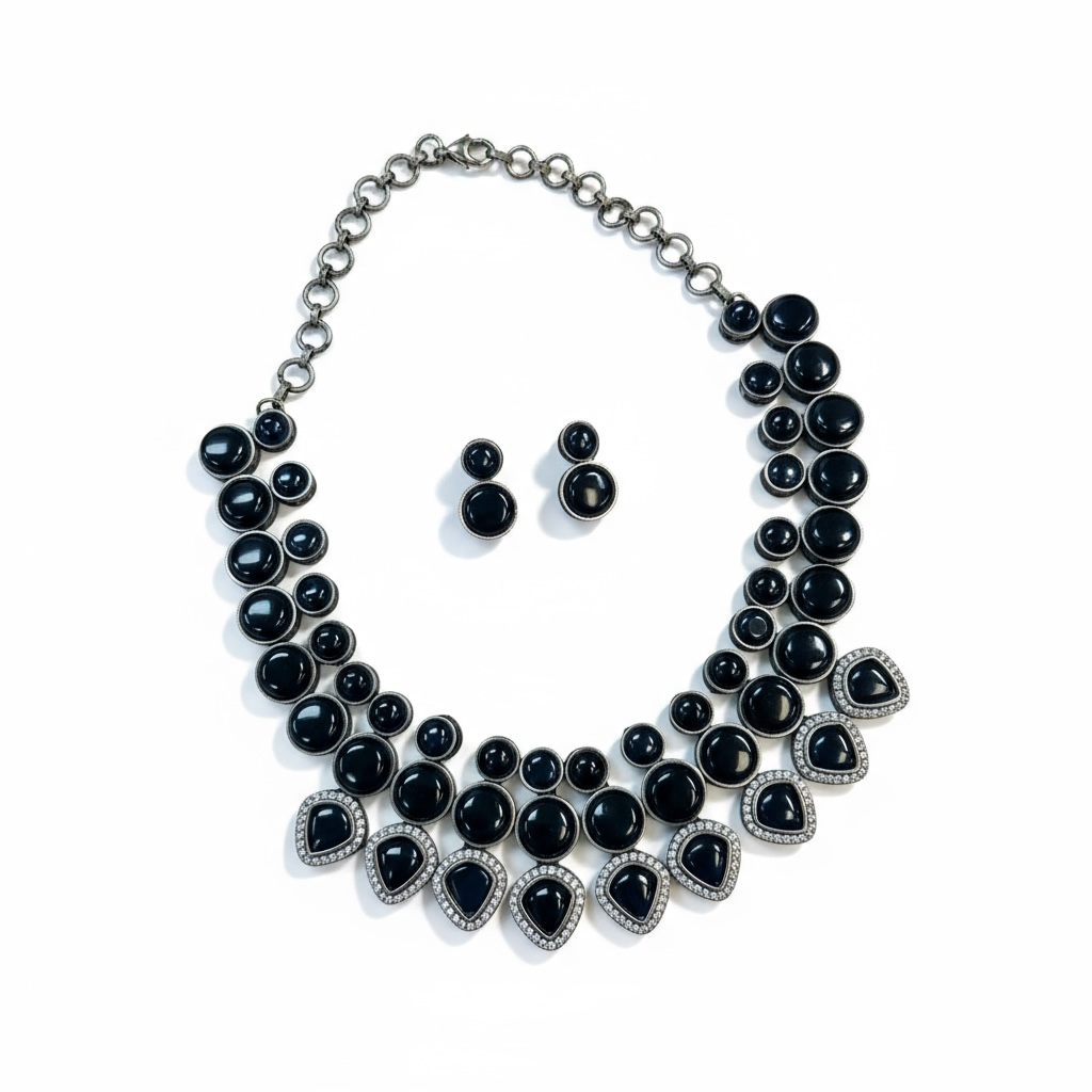 Dark blue necklace set
