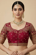Designer party wear blouse : magenta pink