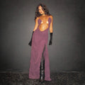 Stolen Kiss Ruched Purple Maxi Dress