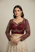 Maroon Silk cotton blouse