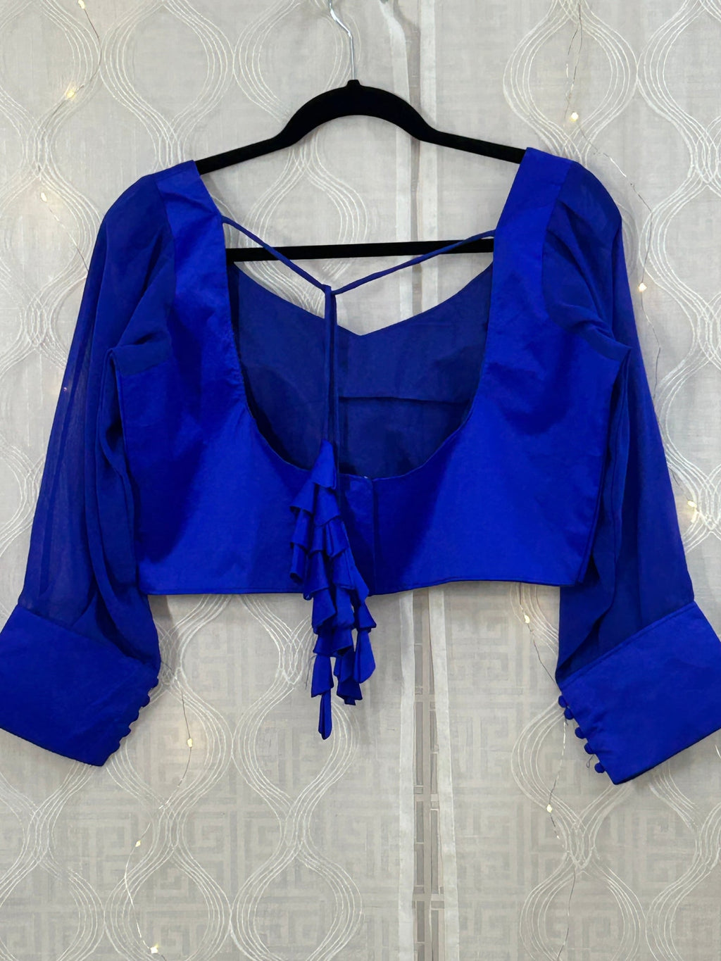 Royal blue silk blouse